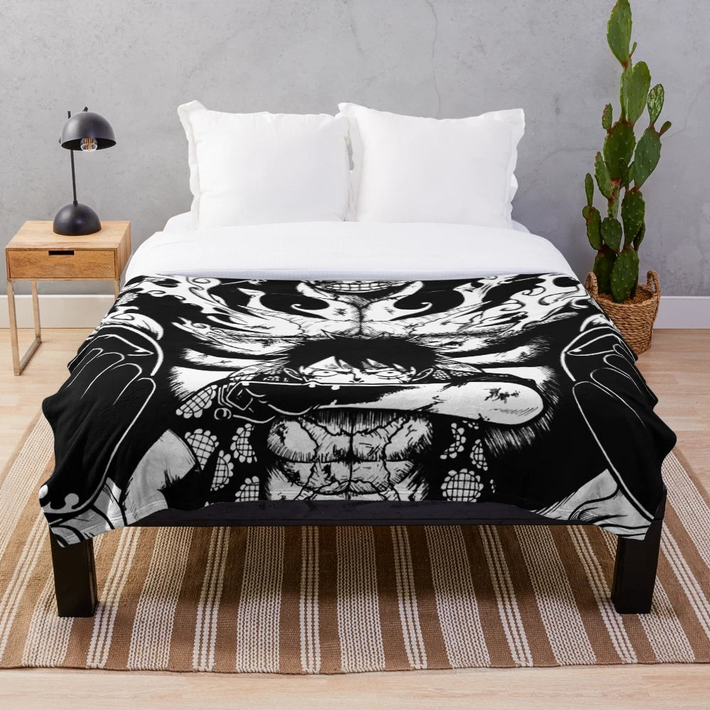 Luffi One Piece inspired plush blanket