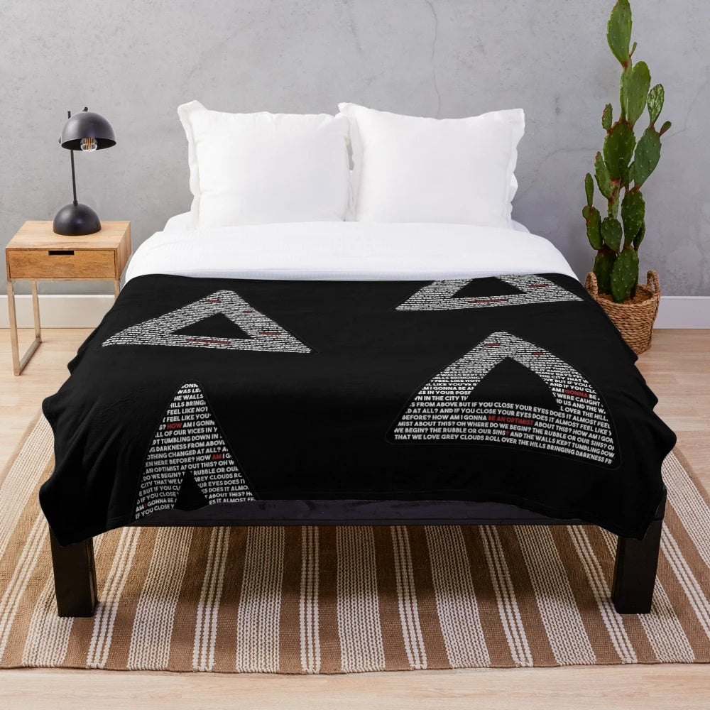 Optimistic plush blanket with inspiring design