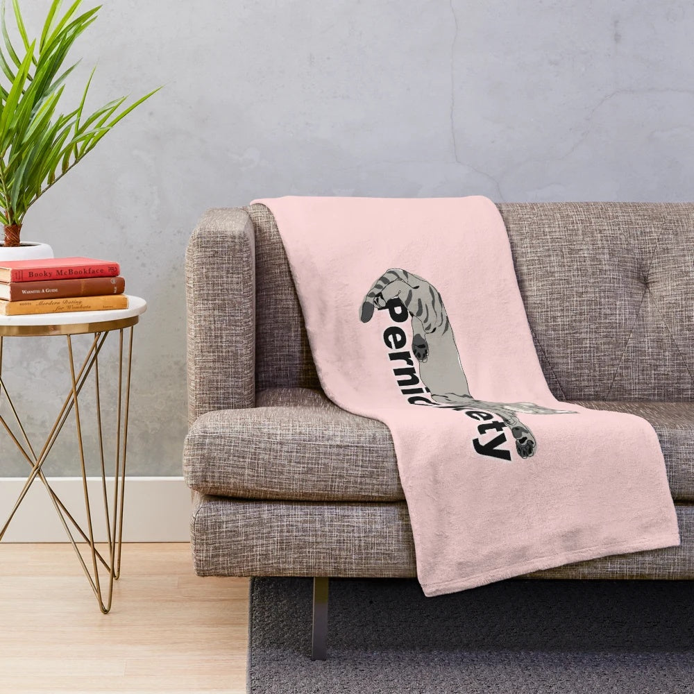 Pernickety cat-themed plush blanket with a soft, textured pattern