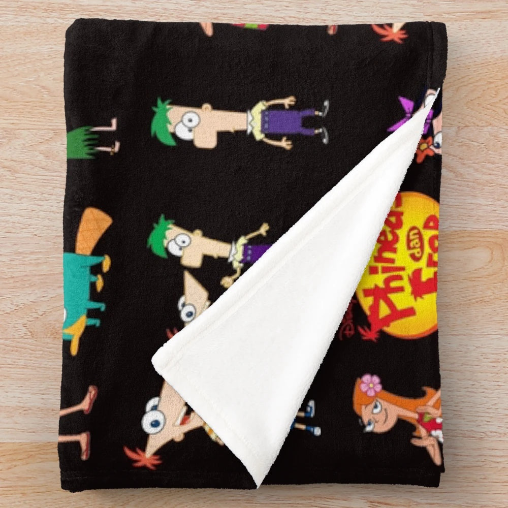 Phineas and Ferb inspired plush blanket for kids