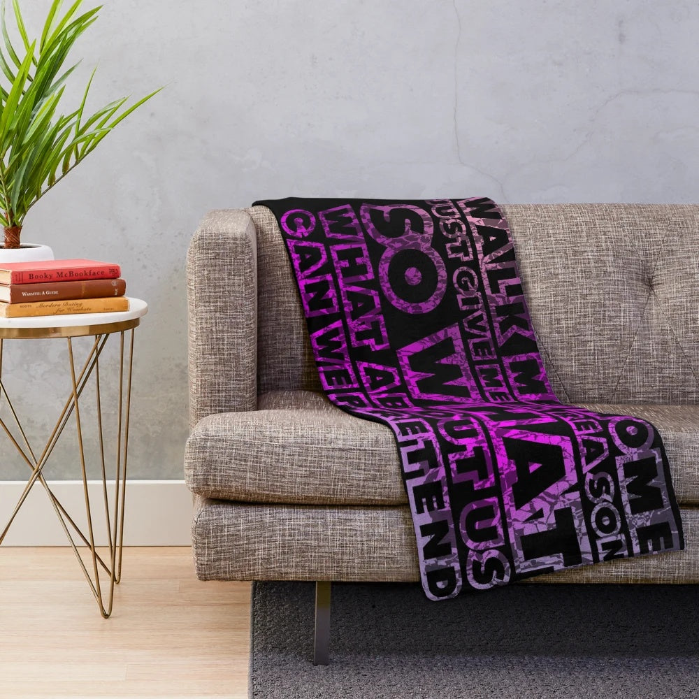 Pink plush blanket featuring P!nk song lyrics