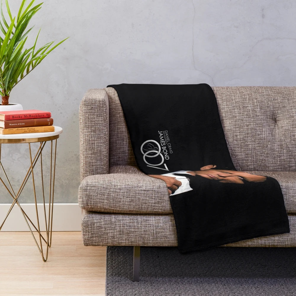 Soft and plush blanket with a stylish design inspired by Daniel Craig