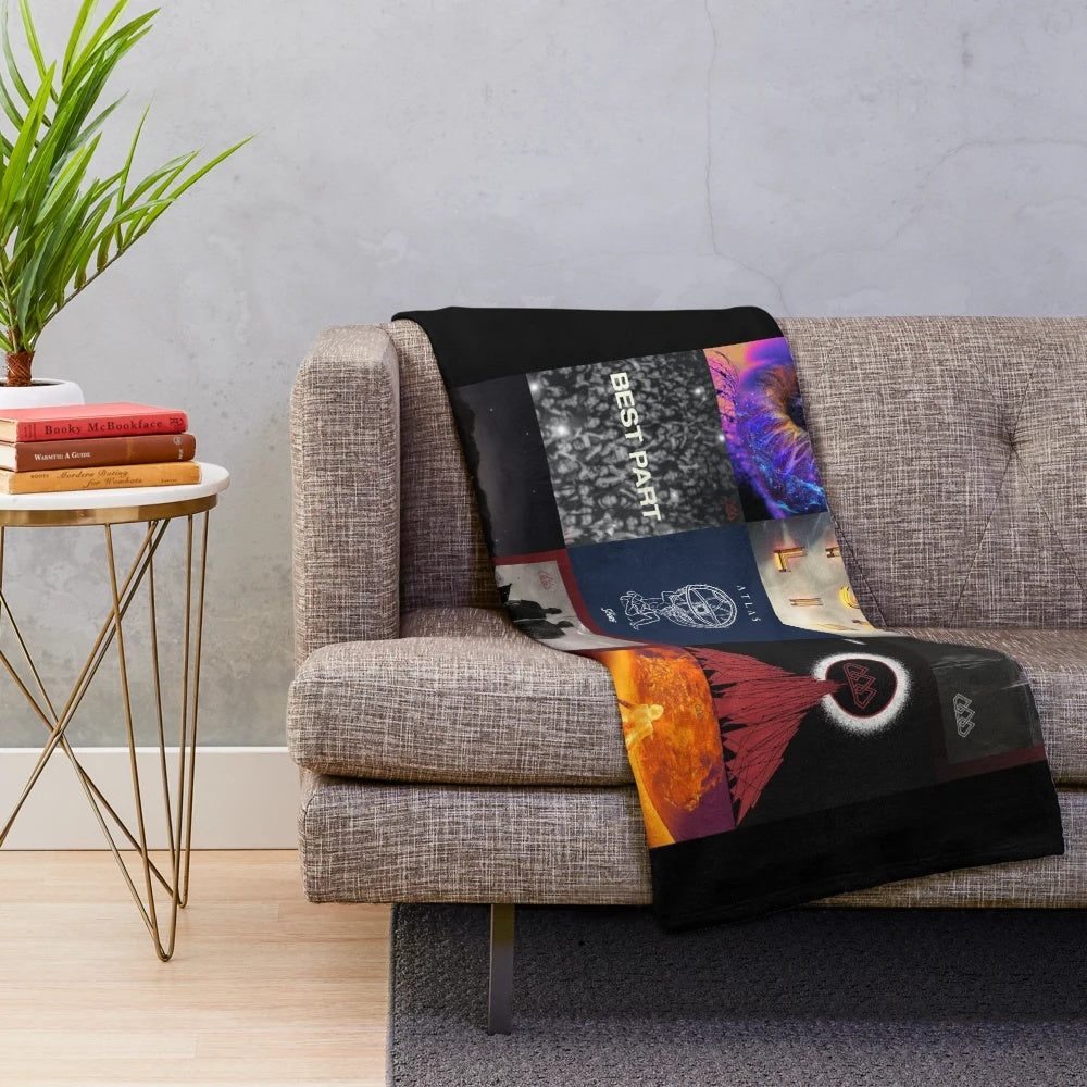 Plush blanket with the album cover art of the pop rock band The Score