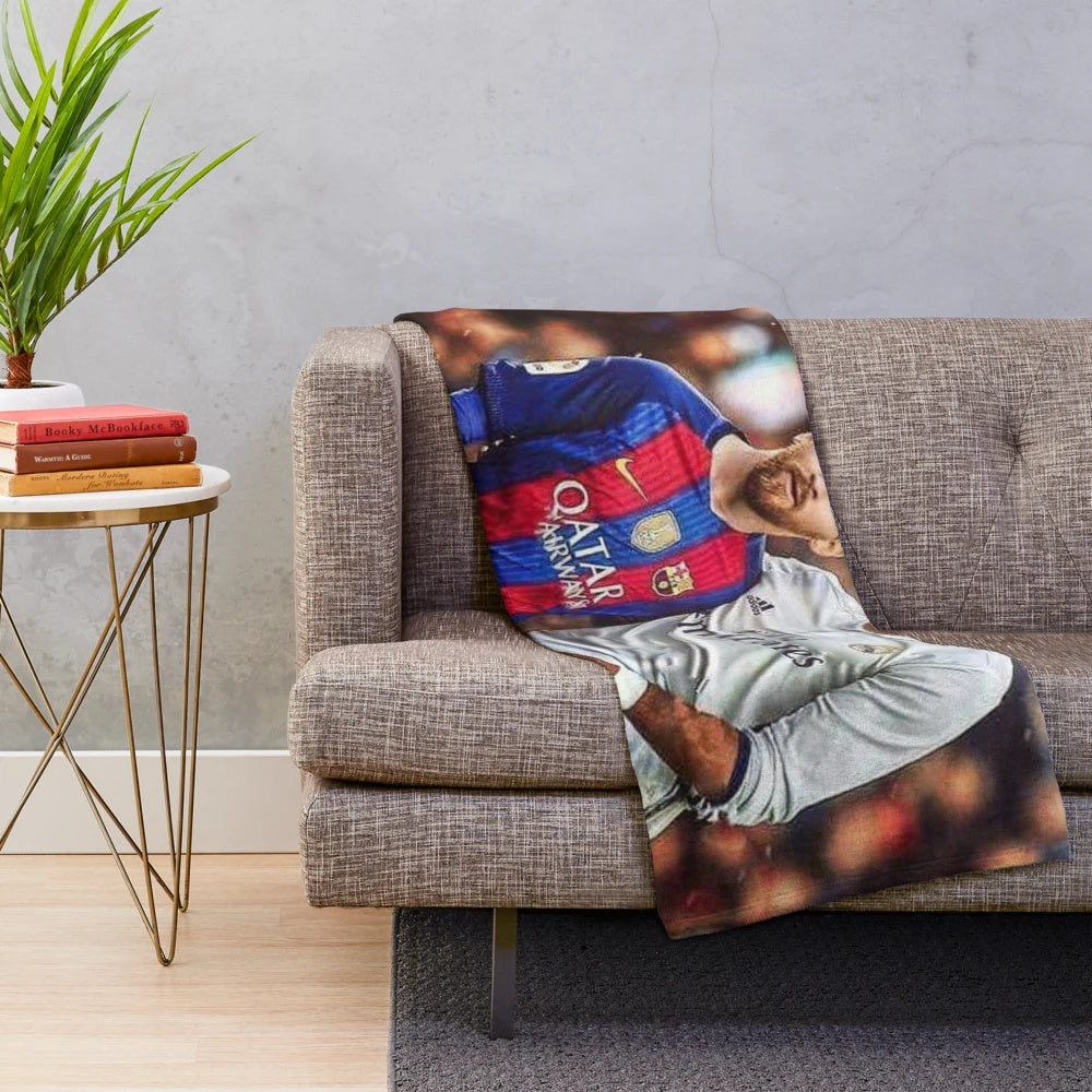 Soft and plush blanket with football player design