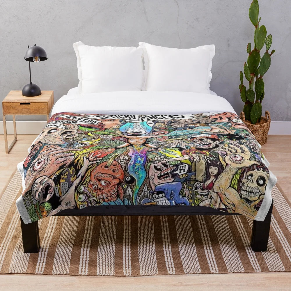 Plush blanket with Sticky Fingers band logo