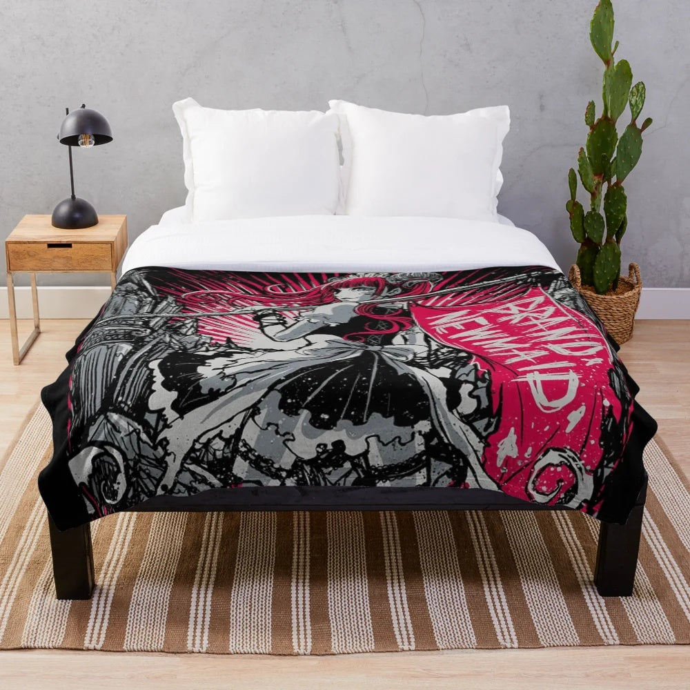 Soft and plush blanket featuring a music-inspired design