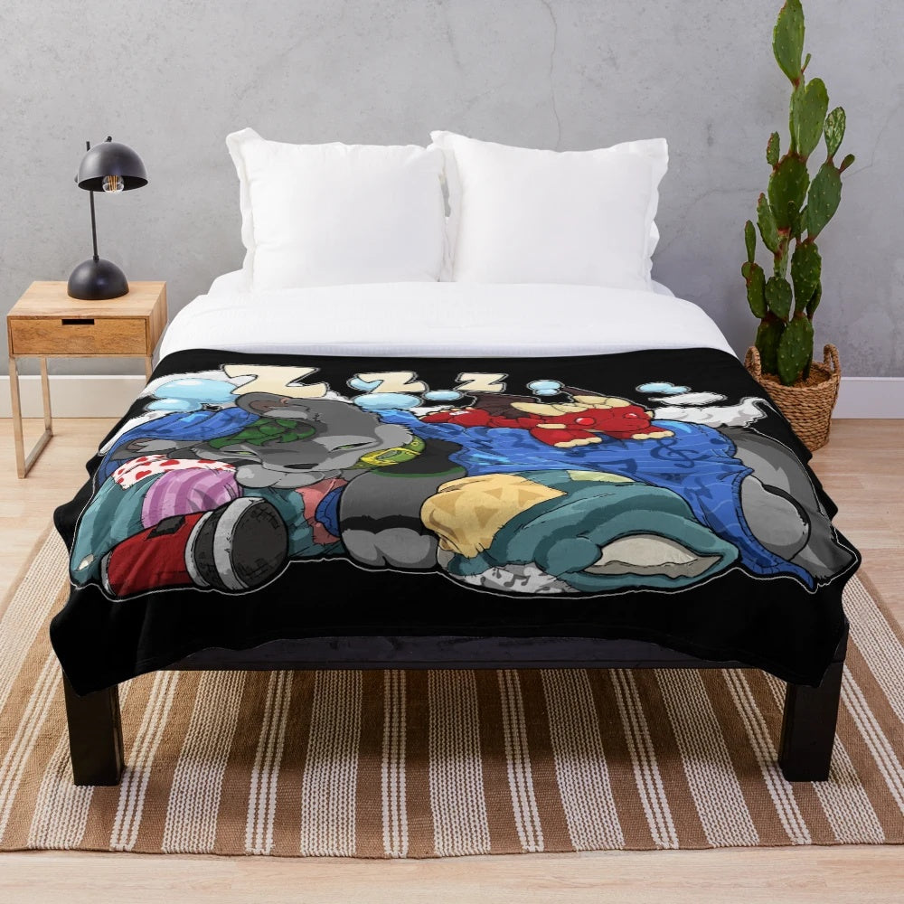 Soft and cuddly plush blanket with a furry design