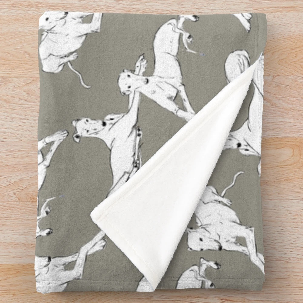 Relaxing plush blanket with sighthound breed print