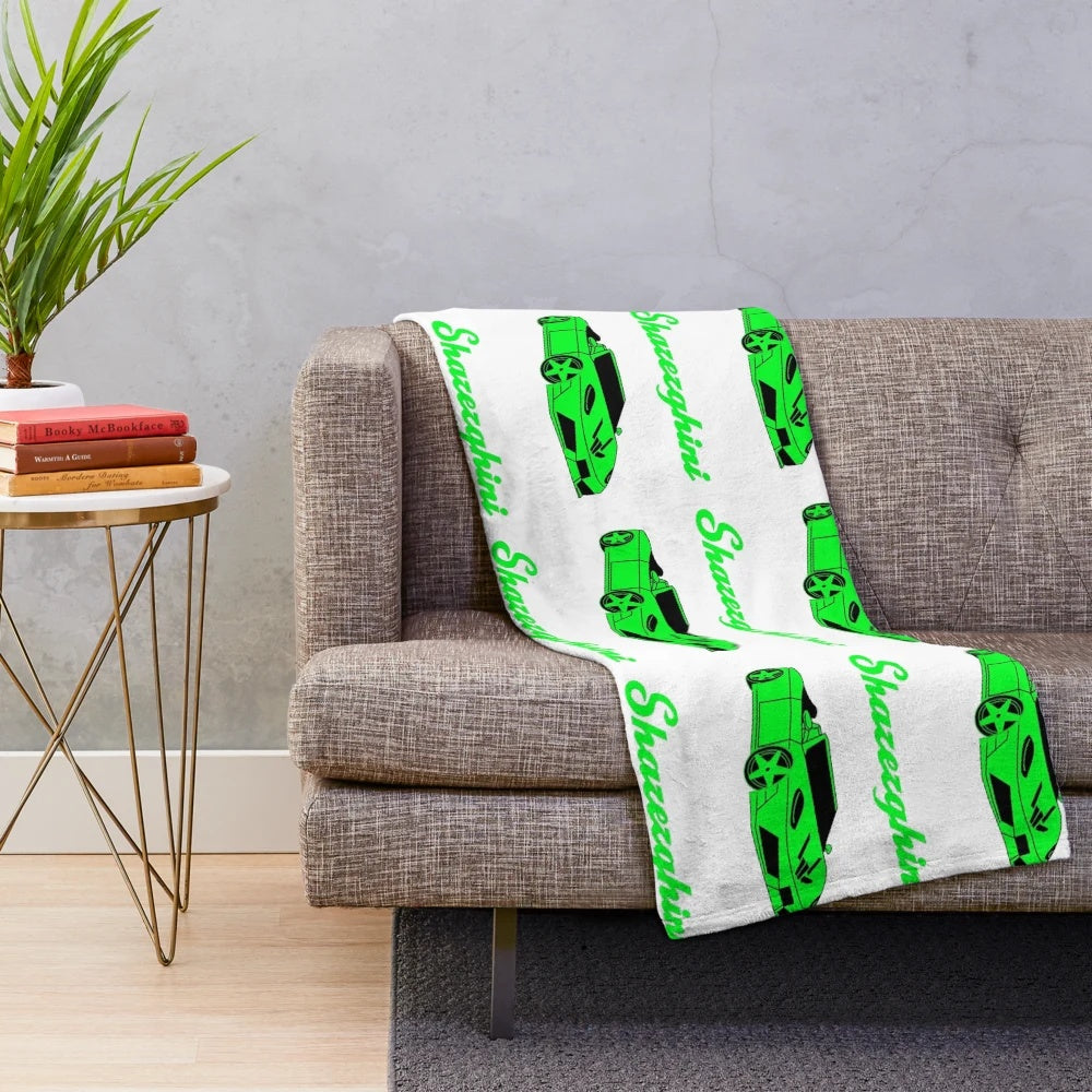 Plush blanket with Sharerghini car design
