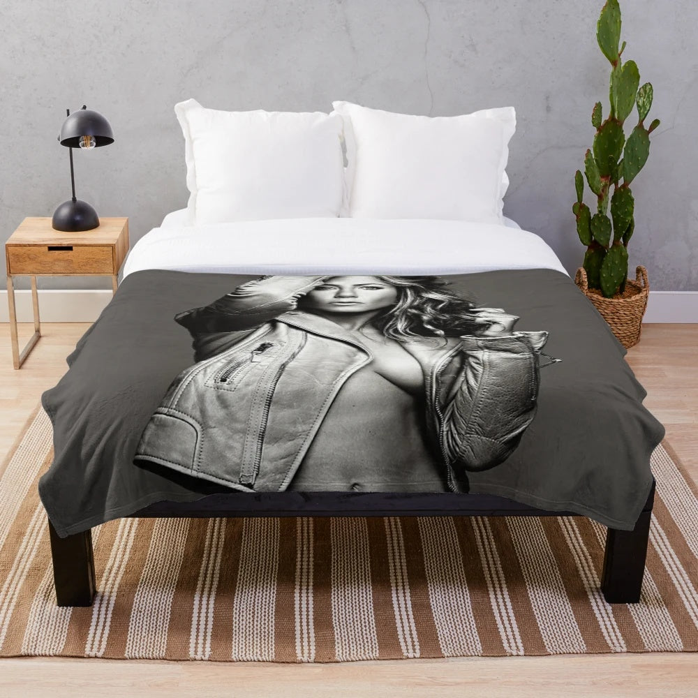 Soft and plush blanket featuring Jennifer Aniston's character Rachel Green from the hit TV series Friends