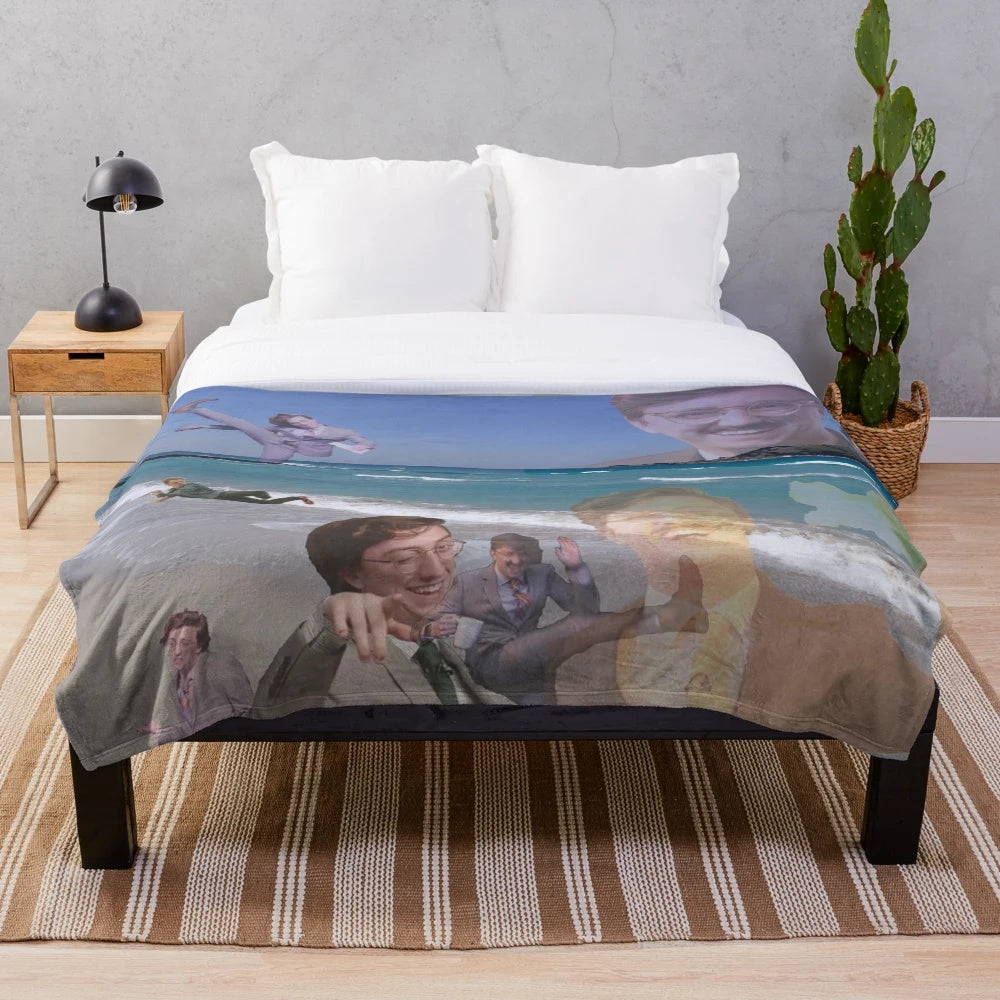 Soft and comfortable plush blanket featuring Brian David Gilbert and Polygon Unraveled-inspired design