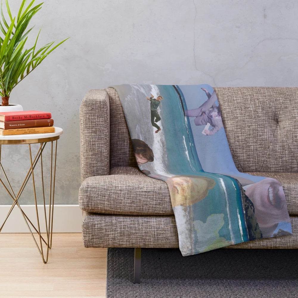 Soft and comfortable plush blanket featuring Brian David Gilbert and Polygon Unraveled-inspired design