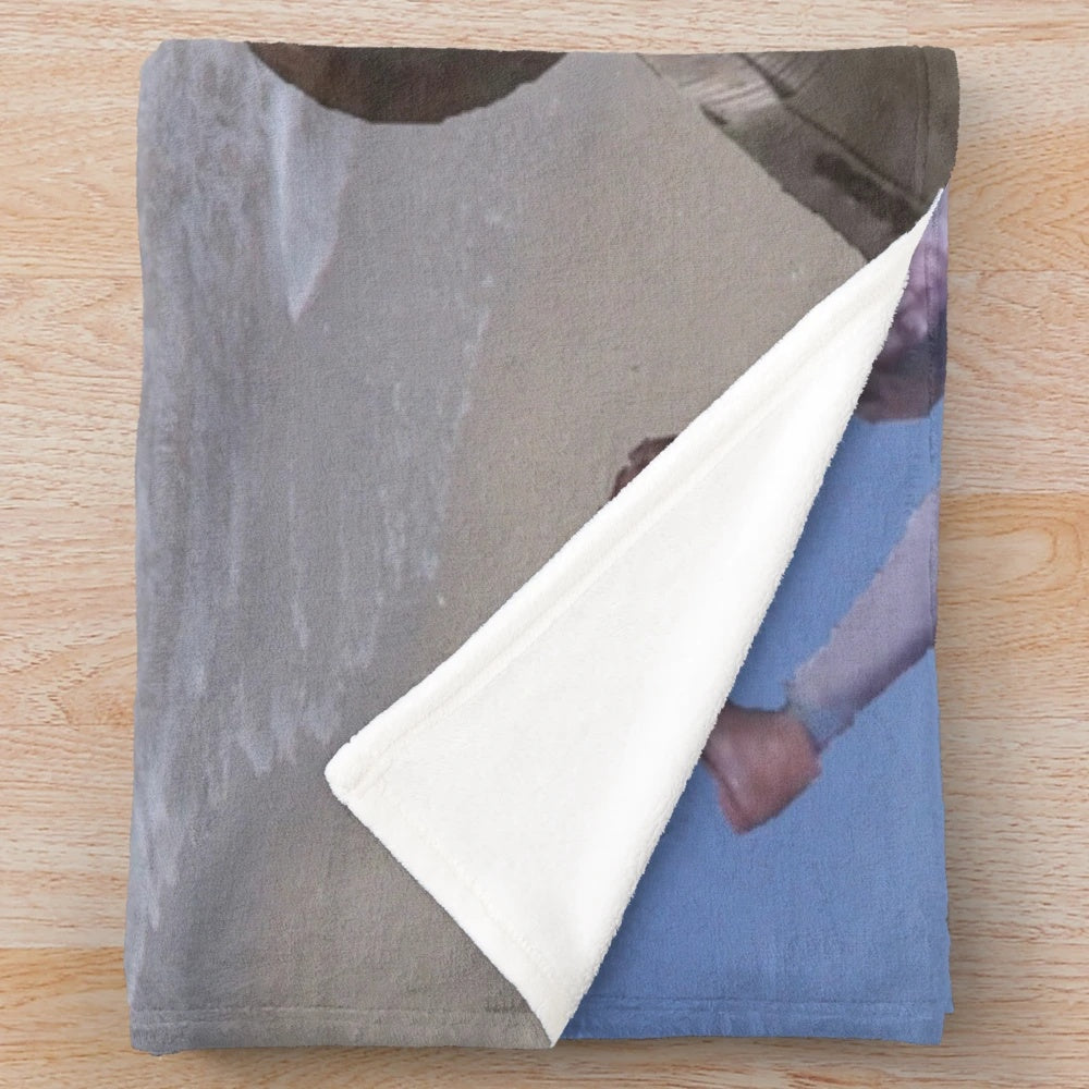 Soft and comfortable plush blanket featuring Brian David Gilbert and Polygon Unraveled-inspired design