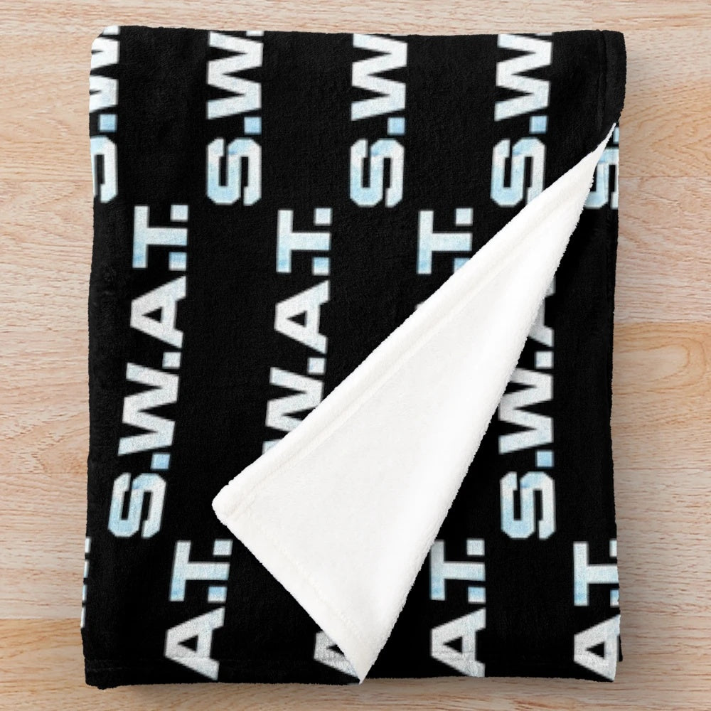 Plush blanket featuring characters from the SWAT TV series
