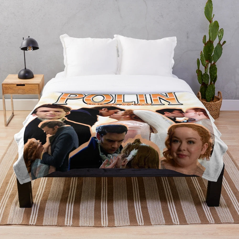 Soft and plush blanket with TV show character designs