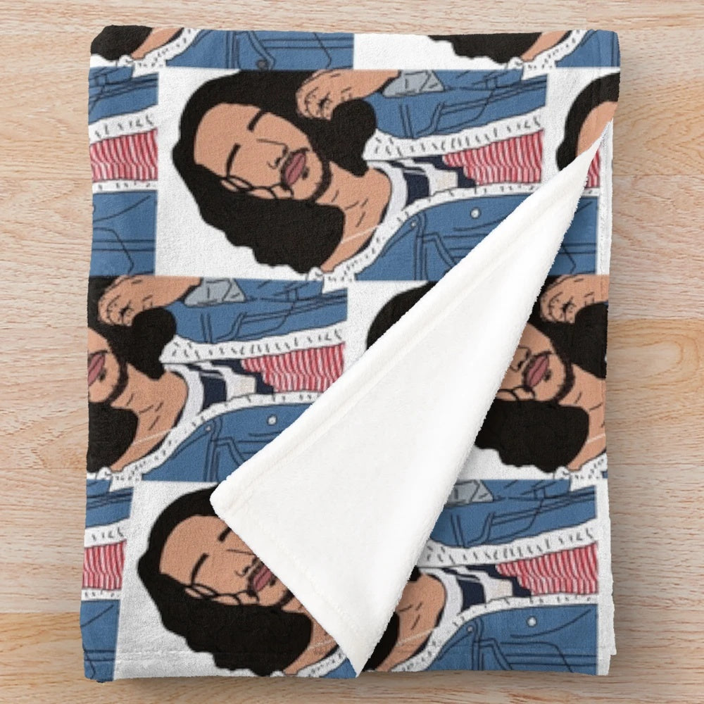 Russ-inspired plush blanket