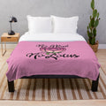 Plush blanket with lotus blossom design