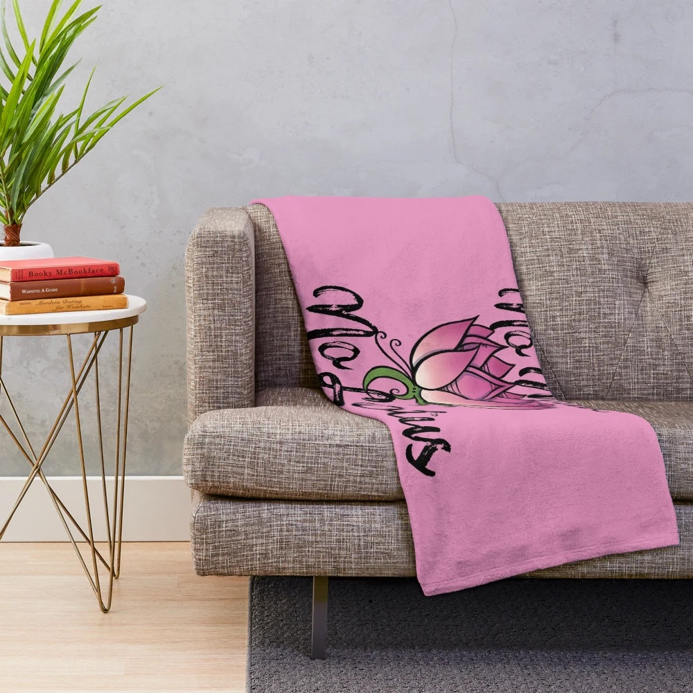 Plush blanket with lotus blossom design