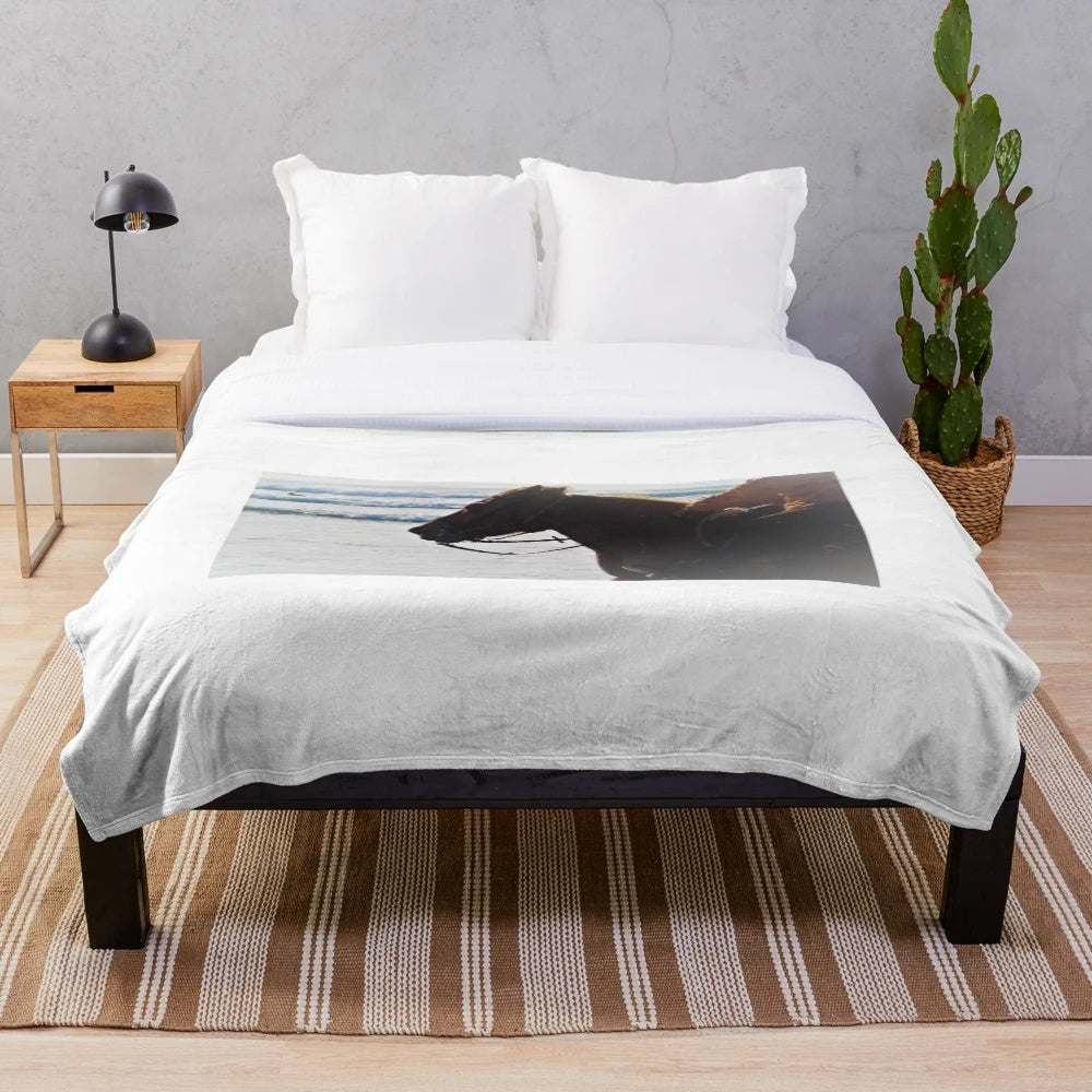 Soft and plush blanket with ocean-inspired design