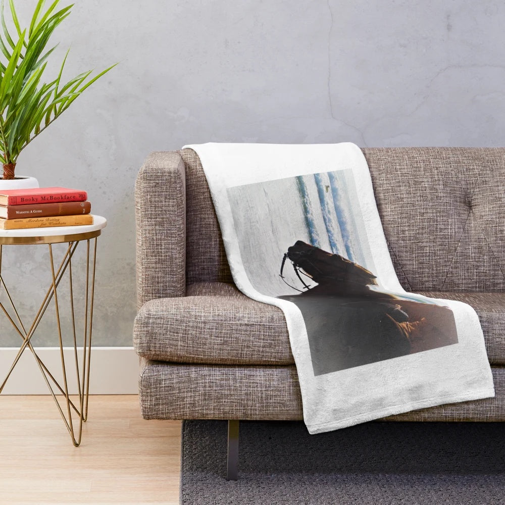 Soft and plush blanket with ocean-inspired design