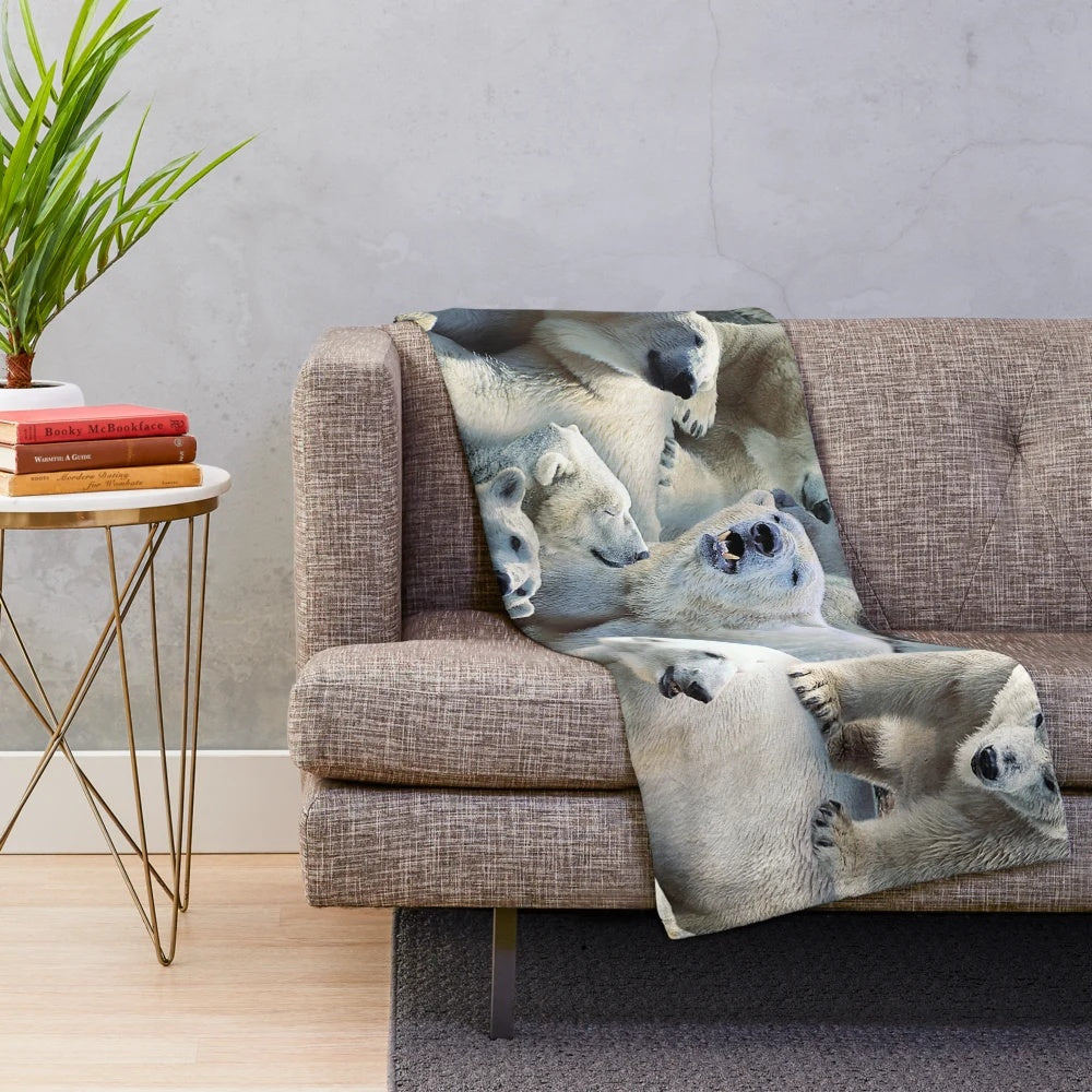 Soft and plush polar bear blanket
