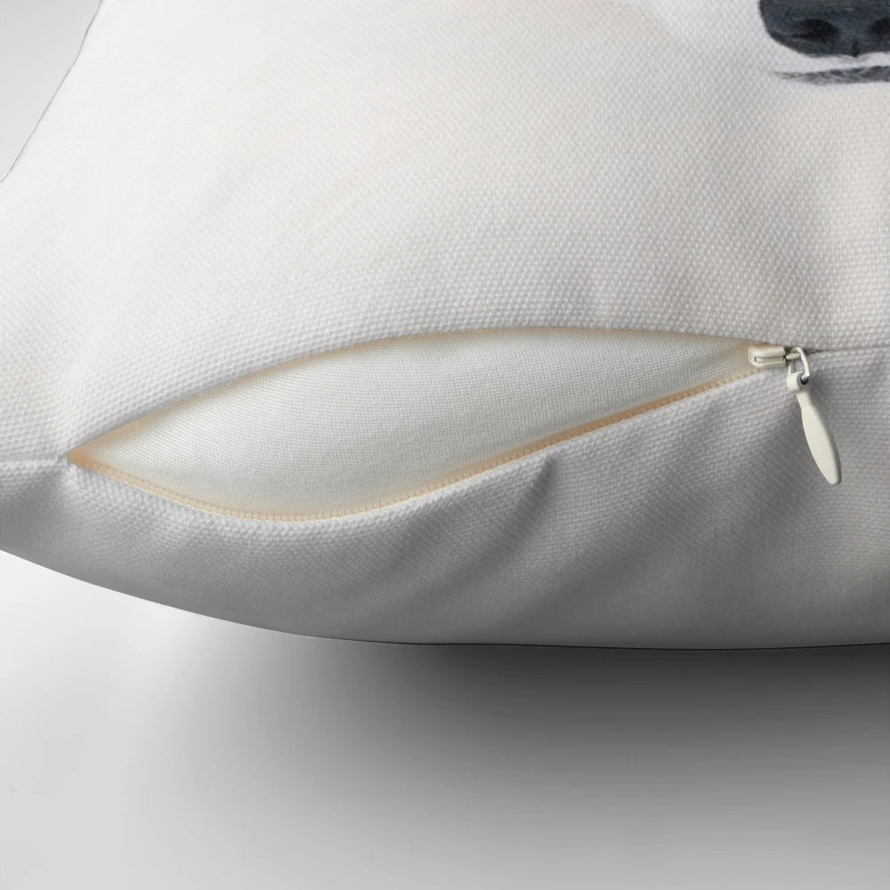 Soft and plush pillow featuring the fluffy winter coat of a polar fox, perfect for wildlife photography fans