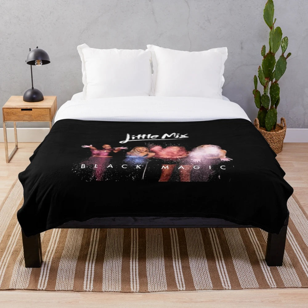 Plush blanket with little mix and whitney houston design
