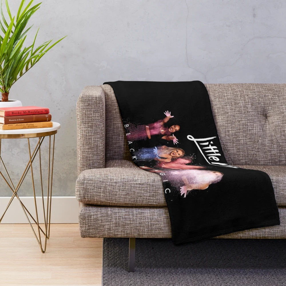Plush blanket with little mix and whitney houston design
