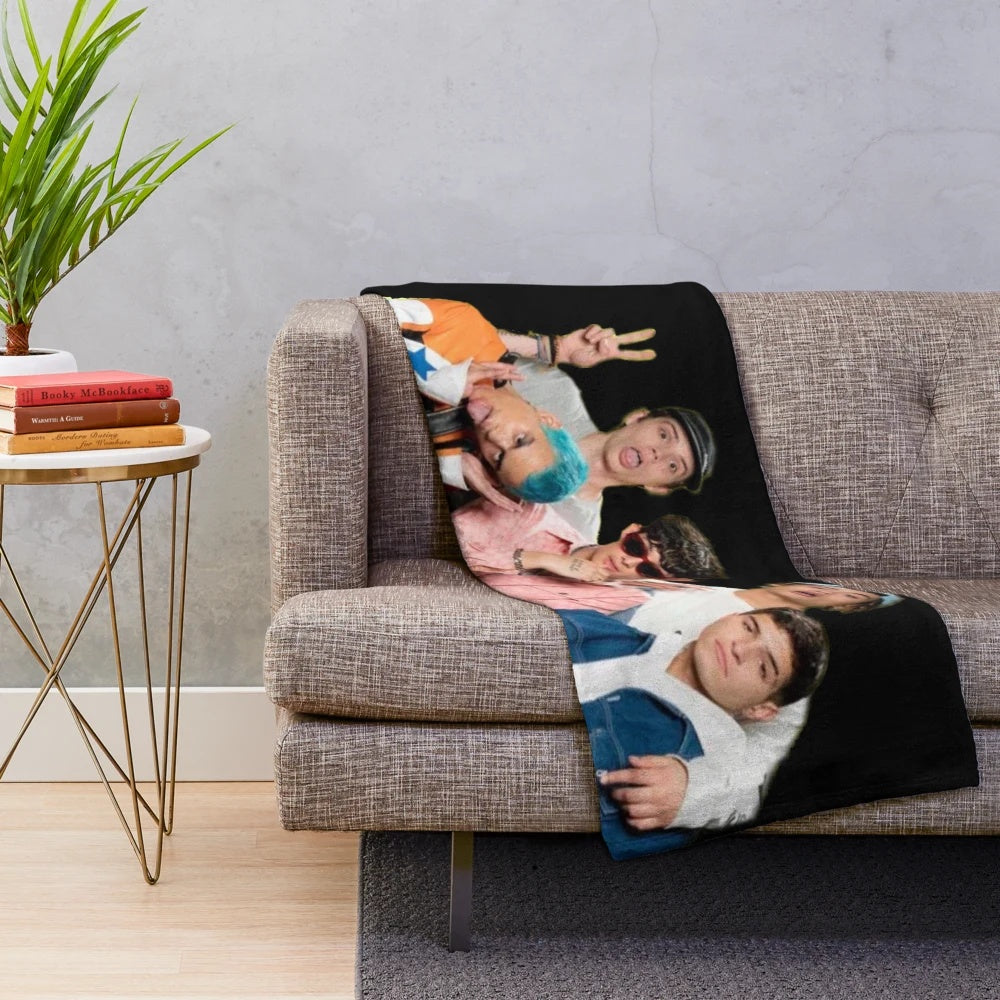 PRETTYMUCH inspired plush blanket with band members' names