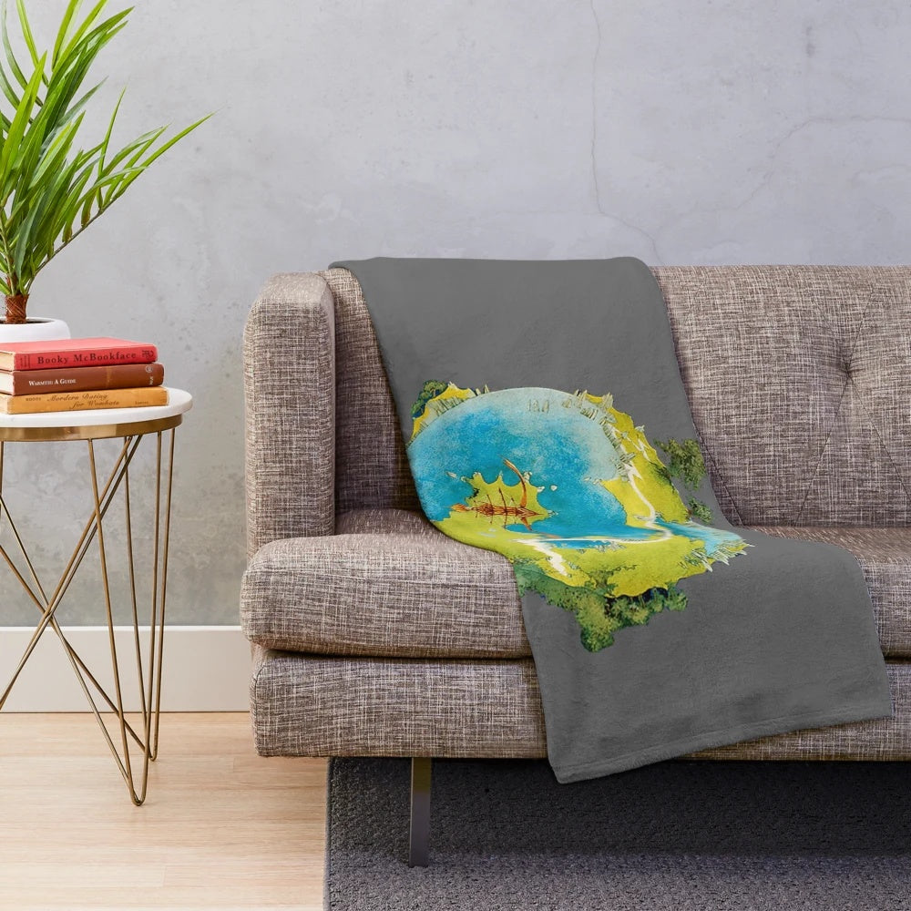 Plush blanket with a progressive rock band design