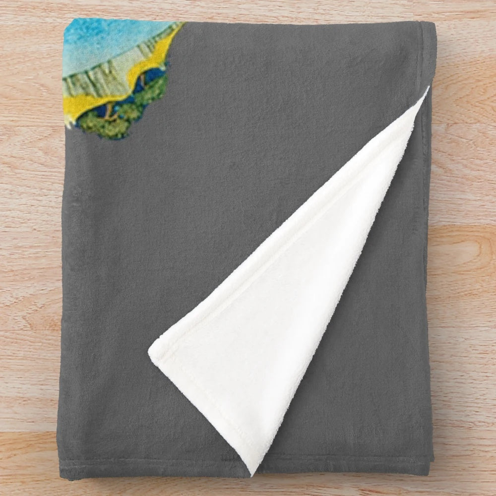 Plush blanket with a progressive rock band design