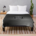 Plush black and white PSG-themed blanket