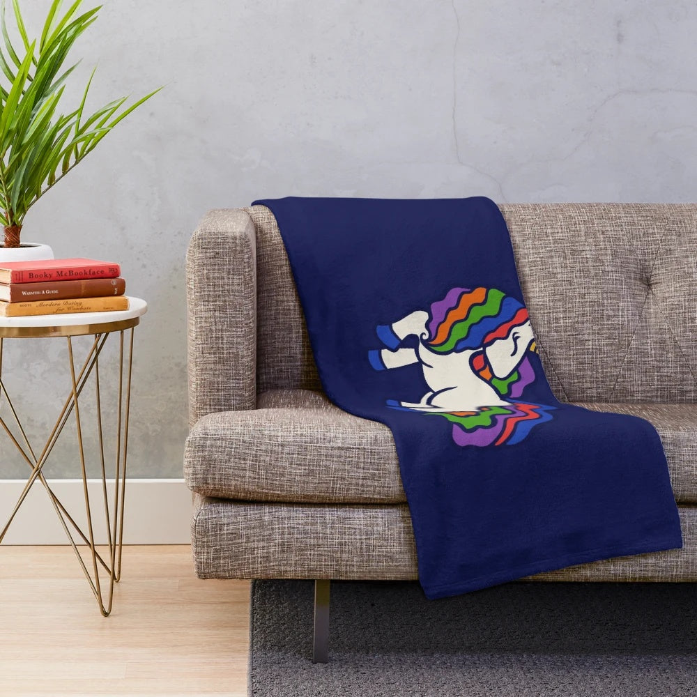 Rainbow unicorn plush blanket