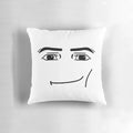 Soft, plush Roblox-inspired character face pillow
