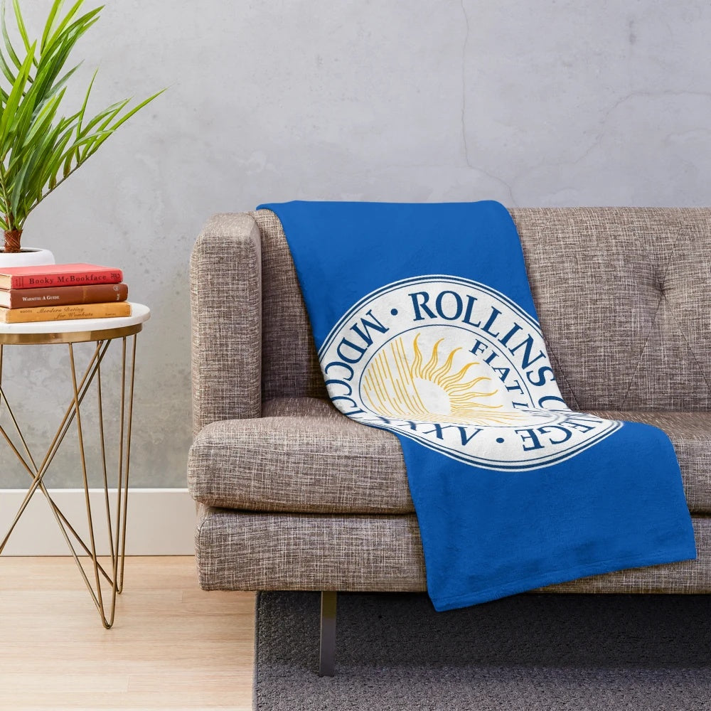 Rollins College plush blanket in soft, warm material