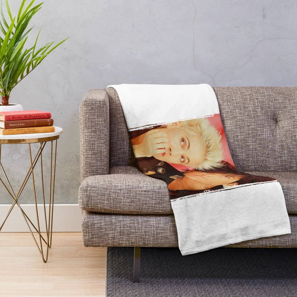 Roxette-inspired plush blanket with the band's name and logo
