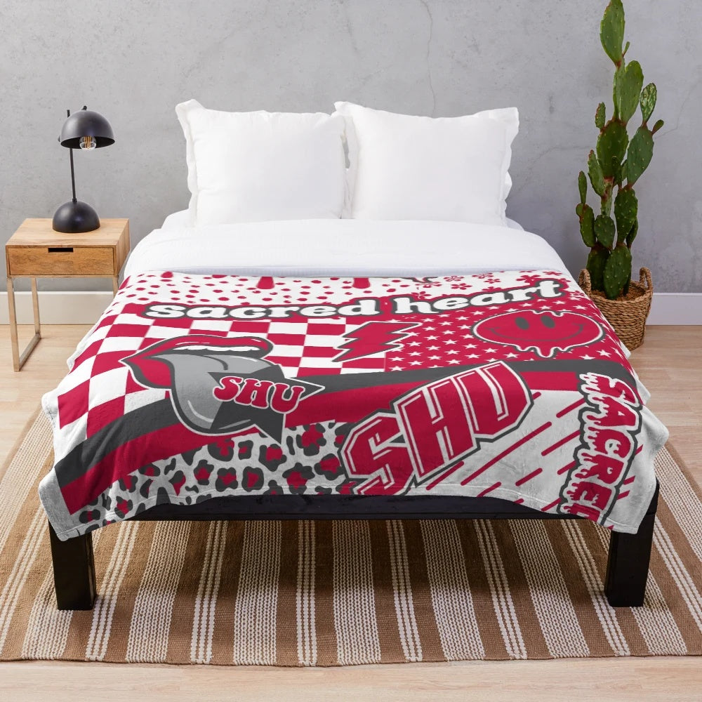 Soft and plush sacred heart design blanket for college dorms and homes
