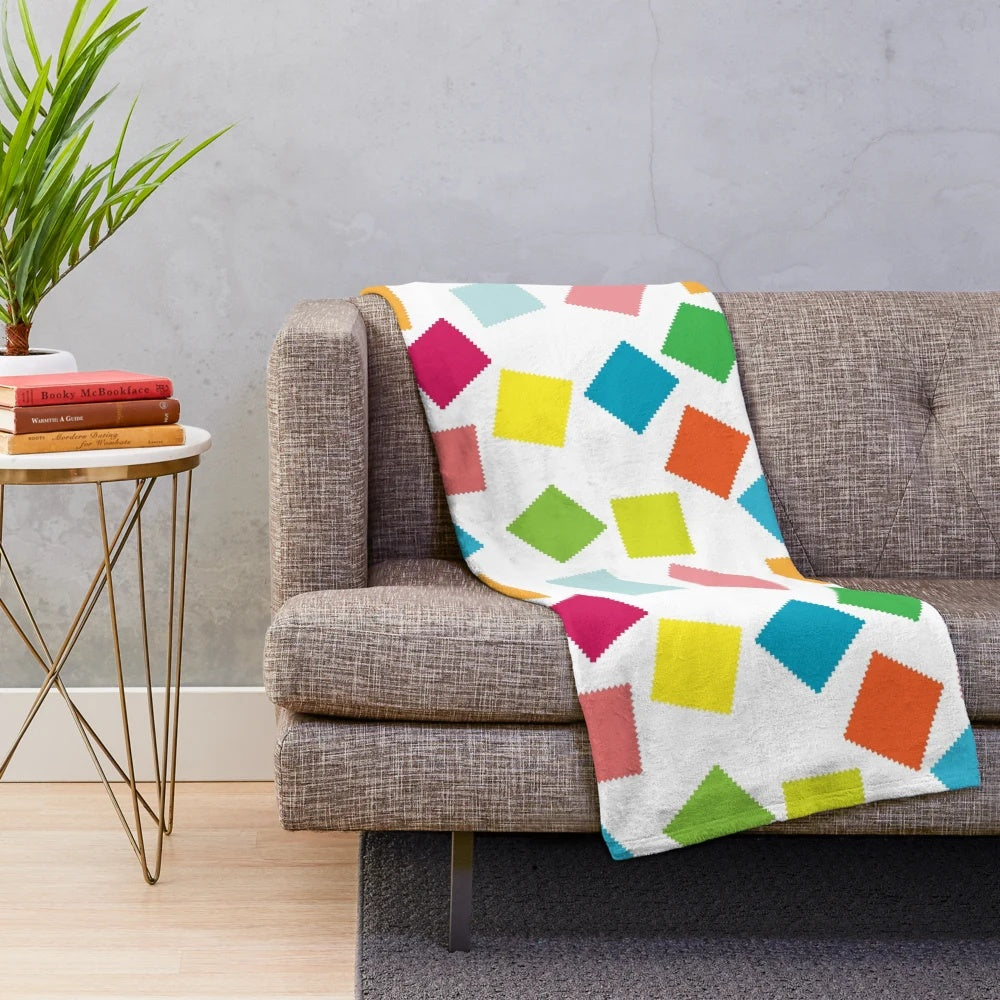 Soft and cozy plush blanket with a seamless patchwork design