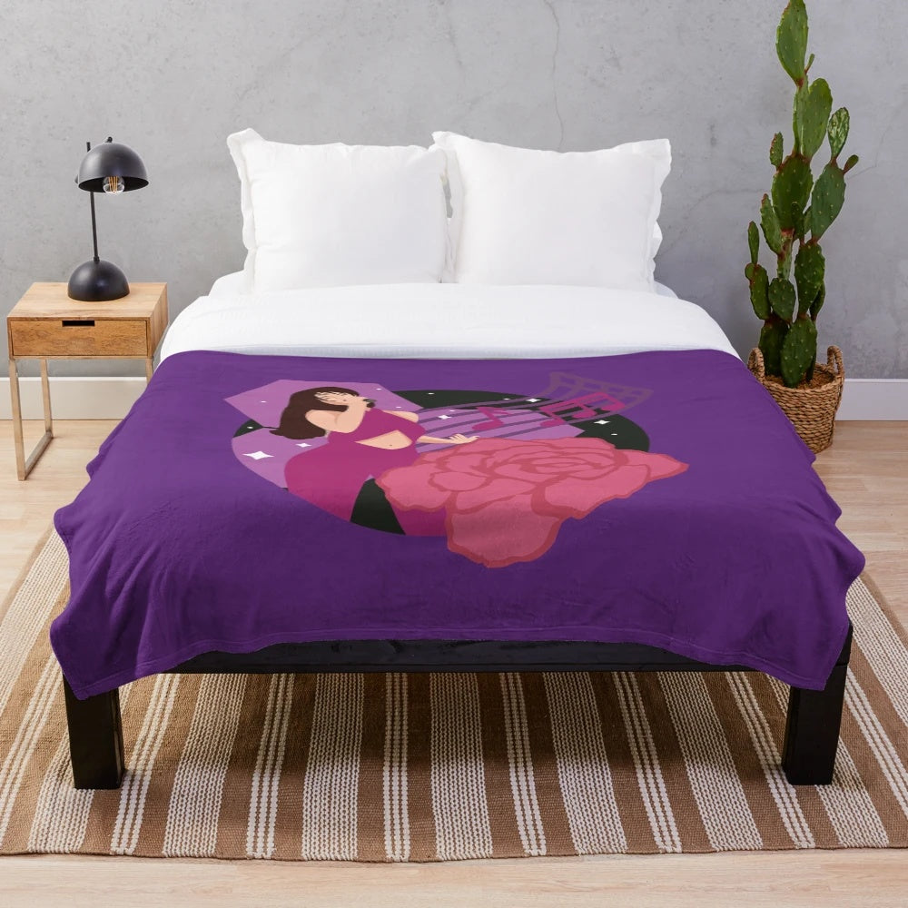 Selena Plush Blanket featuring the iconic singer in her famous purple outfit