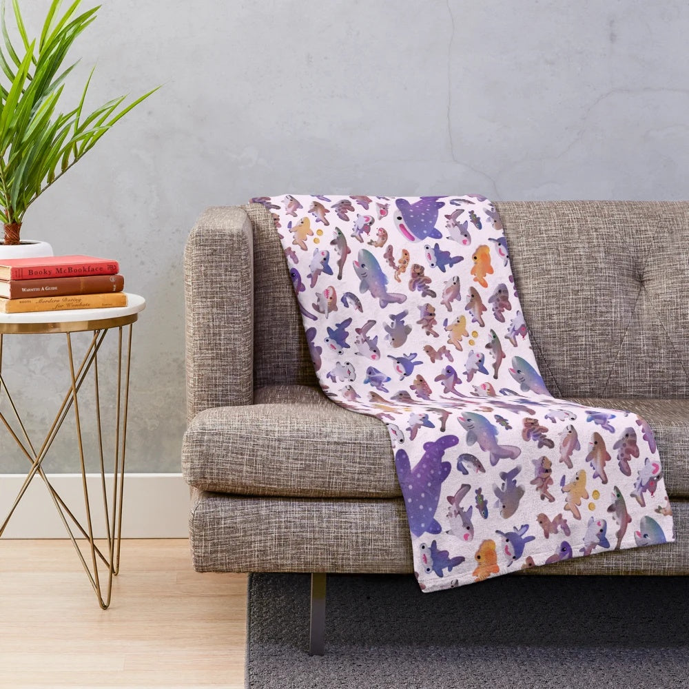 Soft and plush shark-themed blanket for cozy home decor