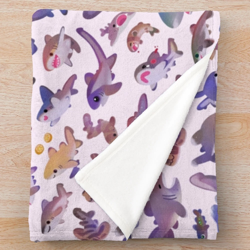 Soft and plush shark-themed blanket for cozy home decor