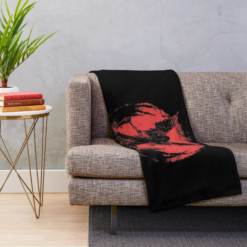 Sleep Token inspired plush blanket with heavy metal music design