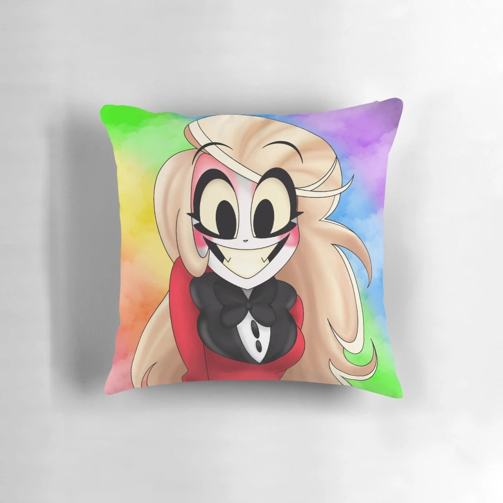 Pillow featuring the character Charlie from the animated series Hazbin Hotel