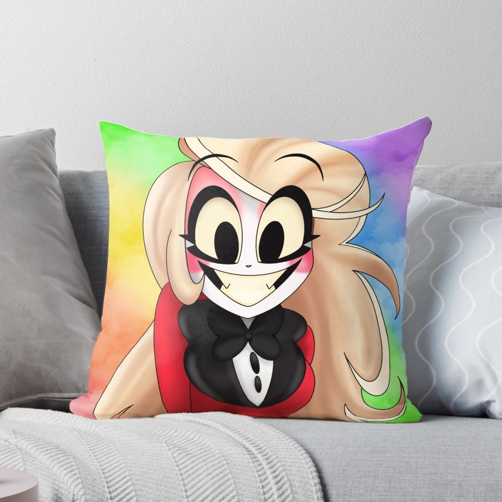 Pillow featuring the character Charlie from the animated series Hazbin Hotel