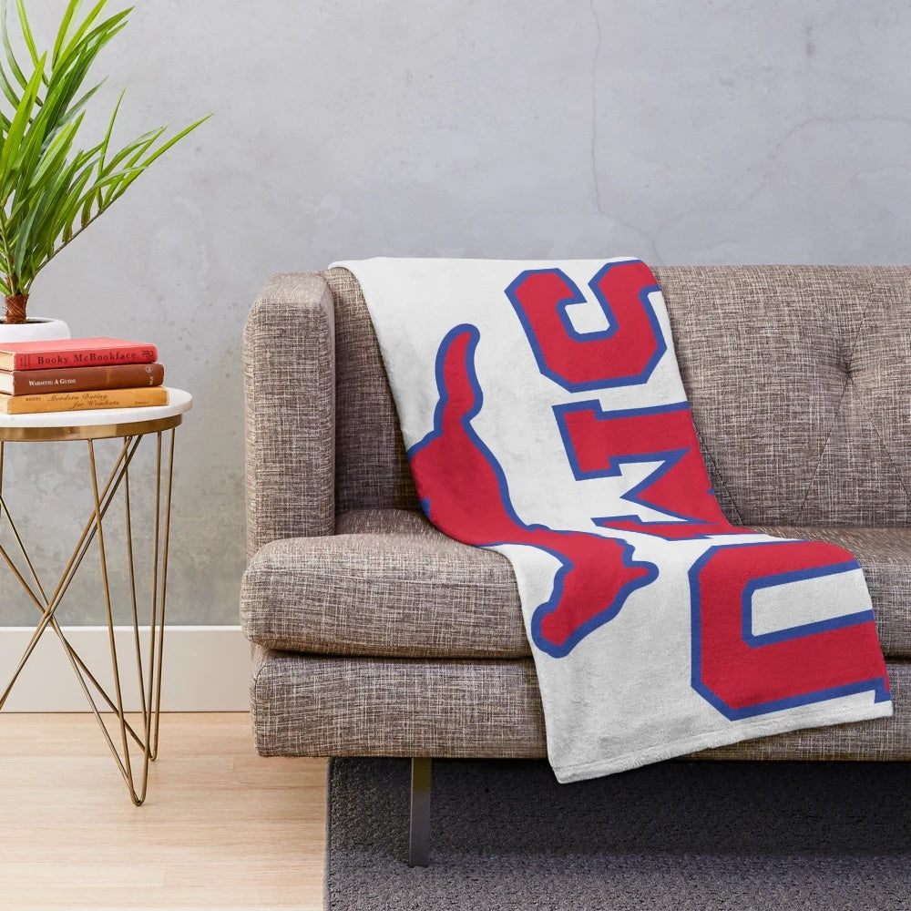 SMU-Inspired Plush Blanket with Blue and Red Colors