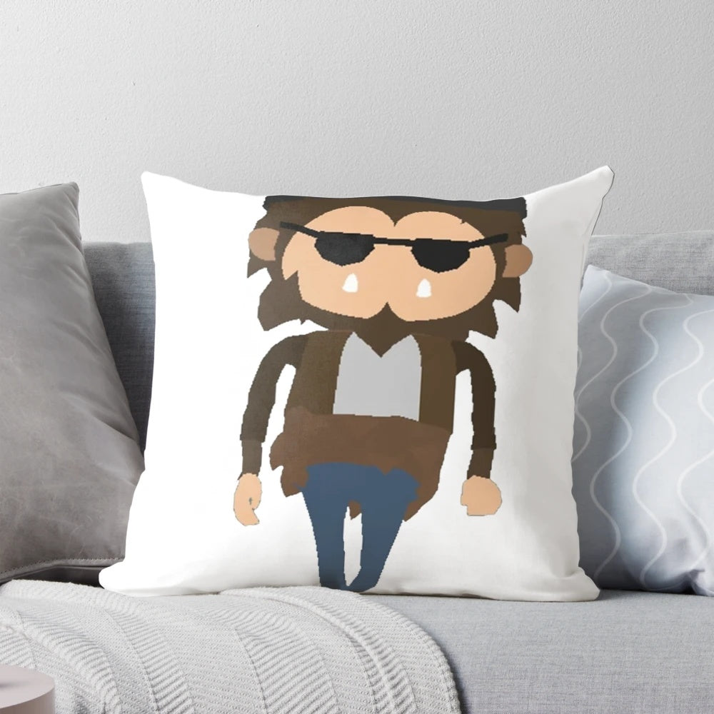 Soft and plush pillow with a sneaky sasquatch design, perfect for kids who love the popular indie game.
