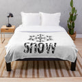 Soft and plush snow-themed blanket
