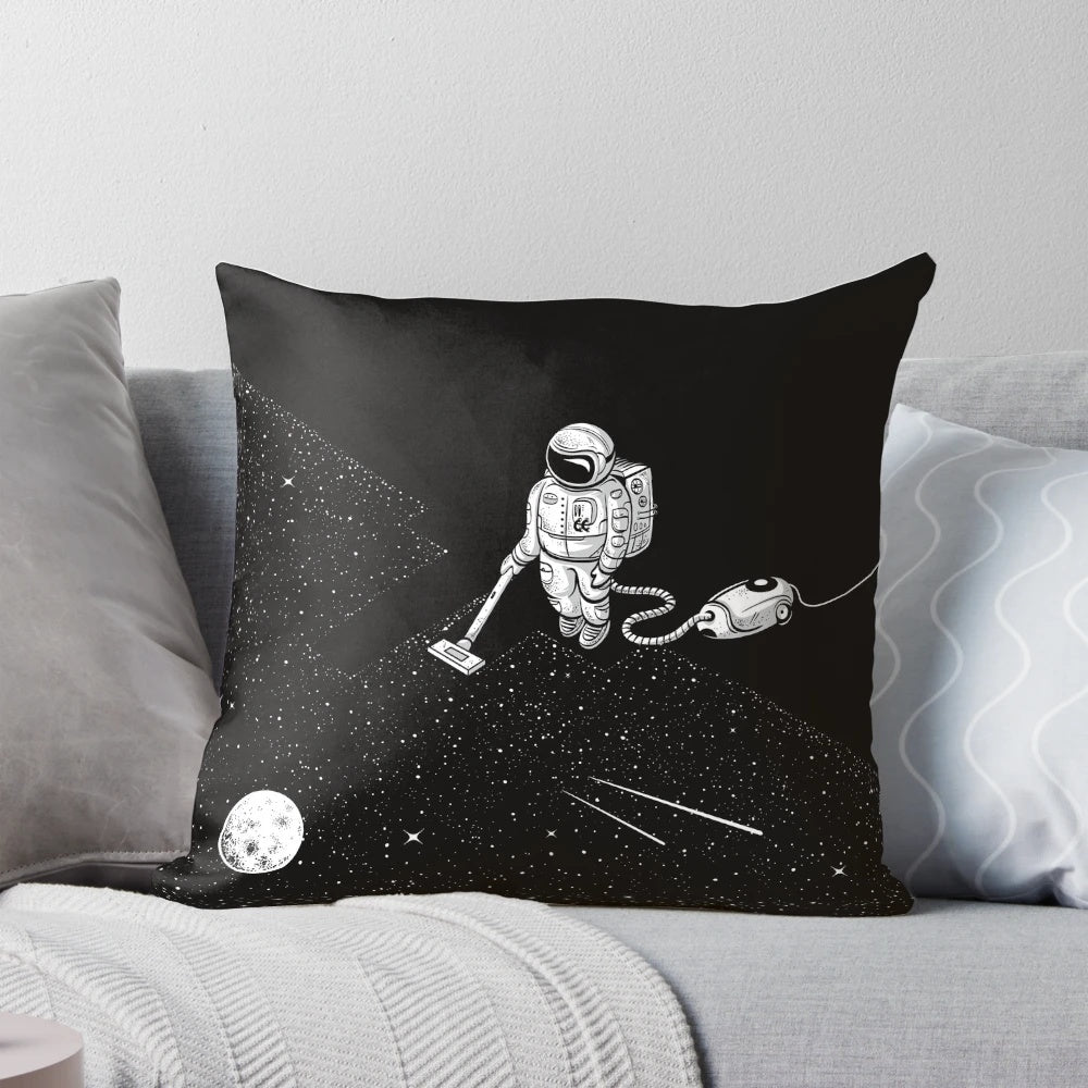 Soft and comfortable space-themed pillow for home decor