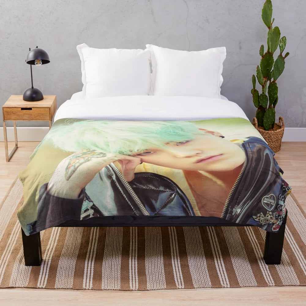 Soft and Cozy suga Plush Blanket for BTS Fans