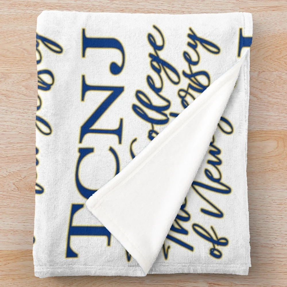 TCNJ Inspired Plush Blanket with College Logo